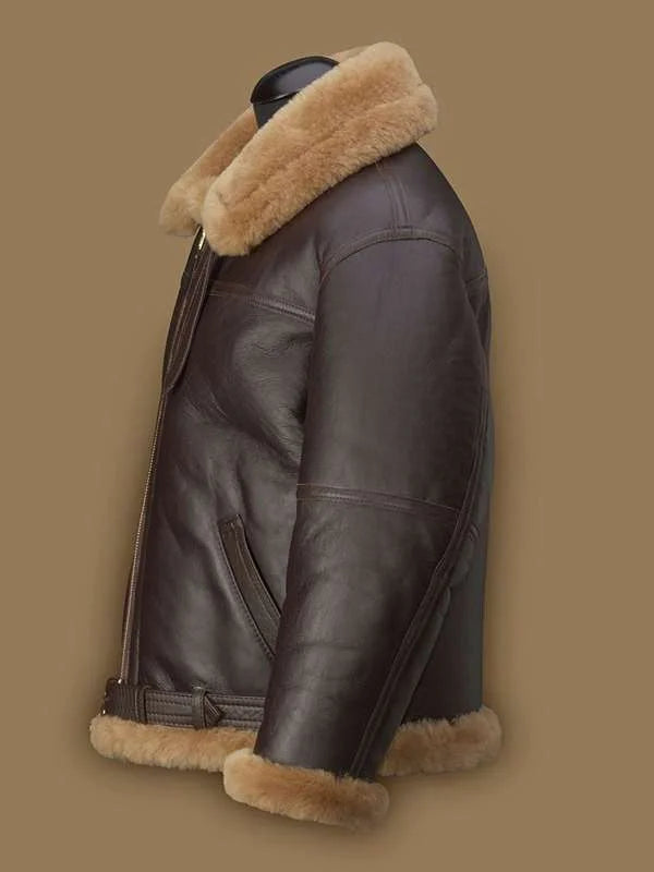 Men RAF Brown Shearling Jacket