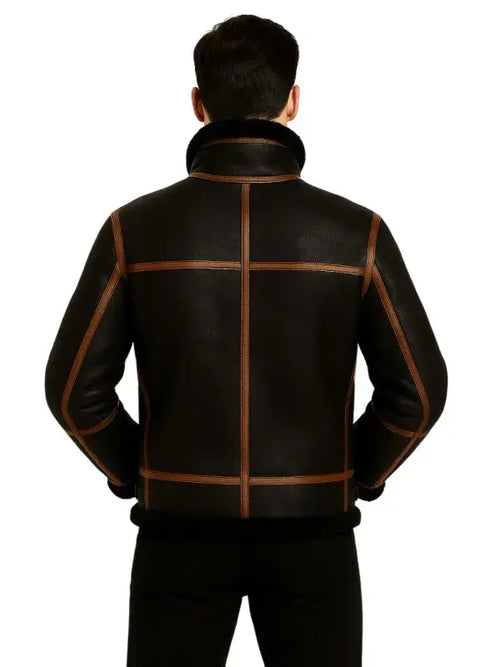 B3 Men’s Sheepskin Black Shearling Jacket