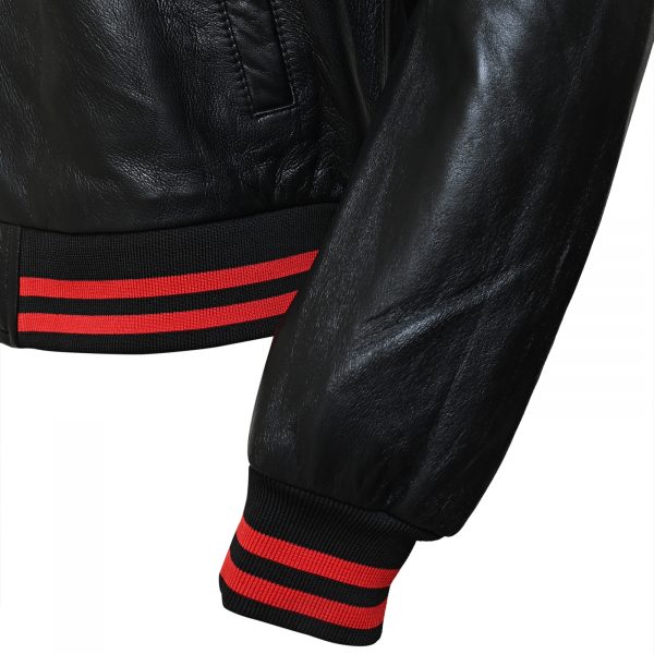 Men's Black Bomber Leather Jacket