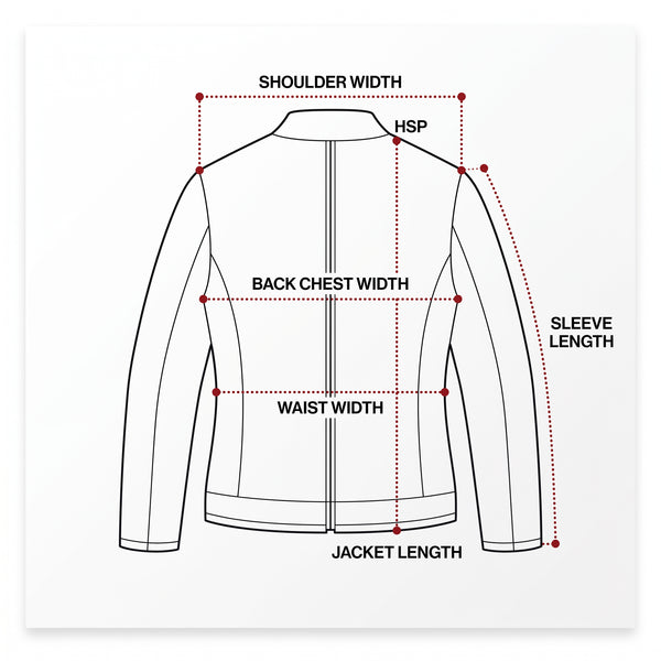 How to measure jacket back/sleeves