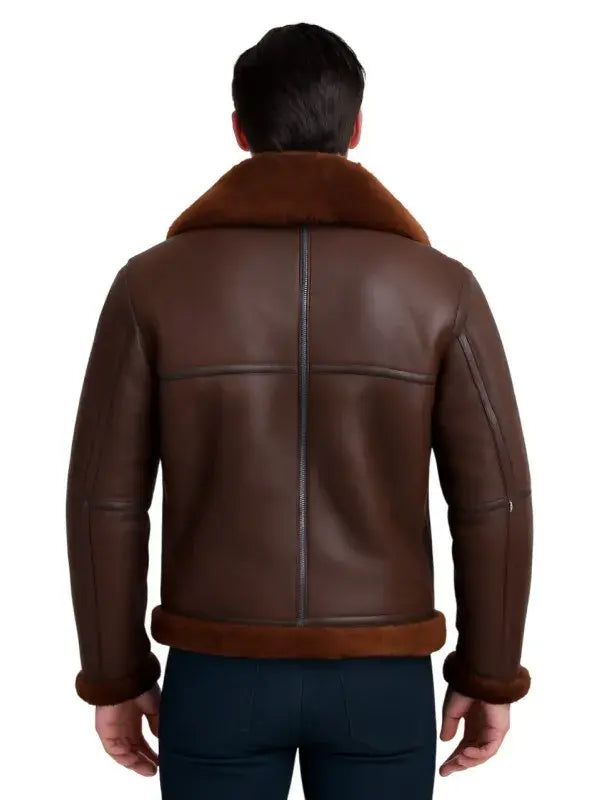 Men Aviator Bomber Leather Jacket