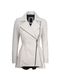 Womens White Peplum Leather Jacket