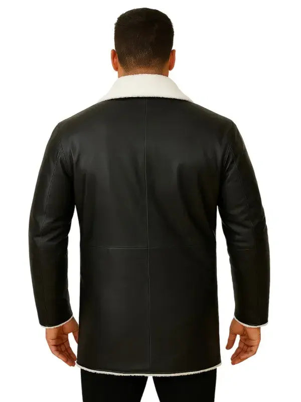 Men Real Sheepskin Winter Shearling Fur Coat