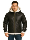 B3 Bomber Shearling Black Hoodie Jacket