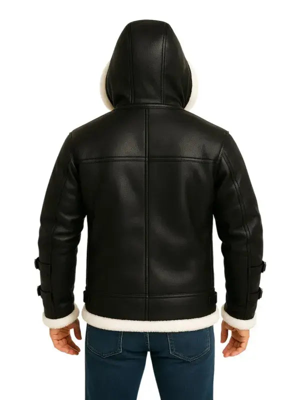 B3 Bomber Shearling Black Hoodie Jacket