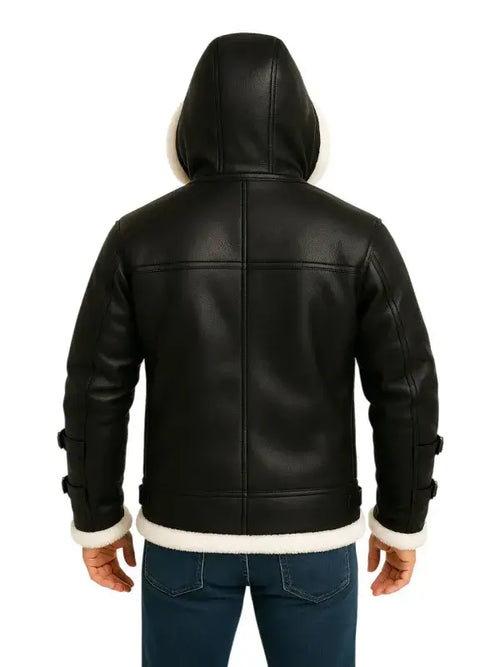 B3 Bomber Shearling Black Hoodie Jacket