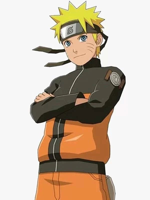 Naruto Shippuden Uzumaki Naruto orange and black quilted puffer jacket for men