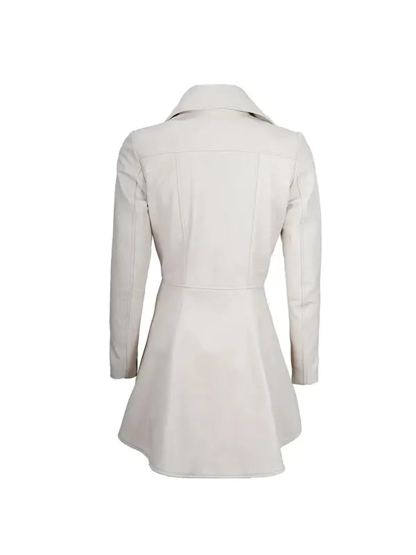 Womens White Peplum Leather Jacket
