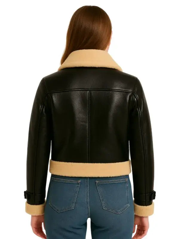 Women’s Black Bomber Leather Jacket