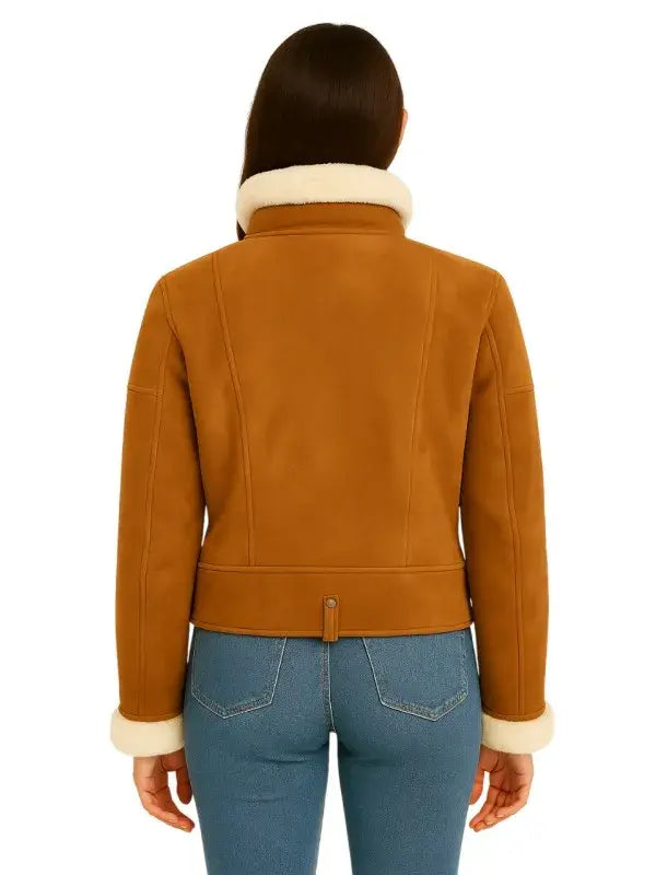 Women’s Genuine Sheepskin Shearling Leather Jacket