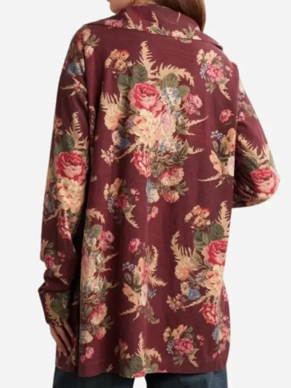 Dutton Ranch floral cardigan robe back print detail