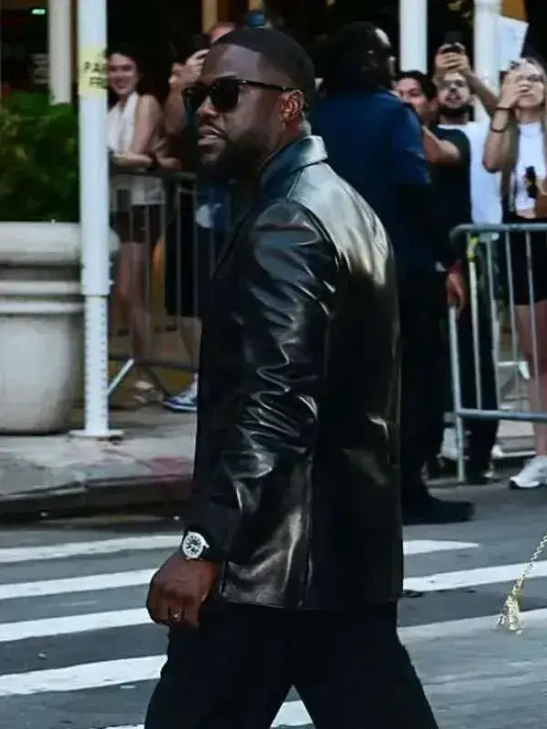 Kevin Hart 72 Hours Premiere NYC Leather Blazer with a polished tailored fit