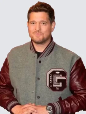 Michael Buble Varsity Jacket from The Voice Season 27 in a classic sporty style.